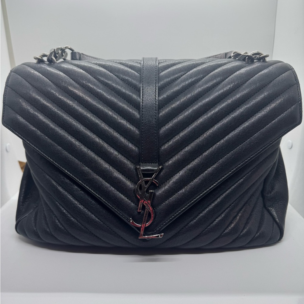Saint Laurent YSL College Large Handbag - Black